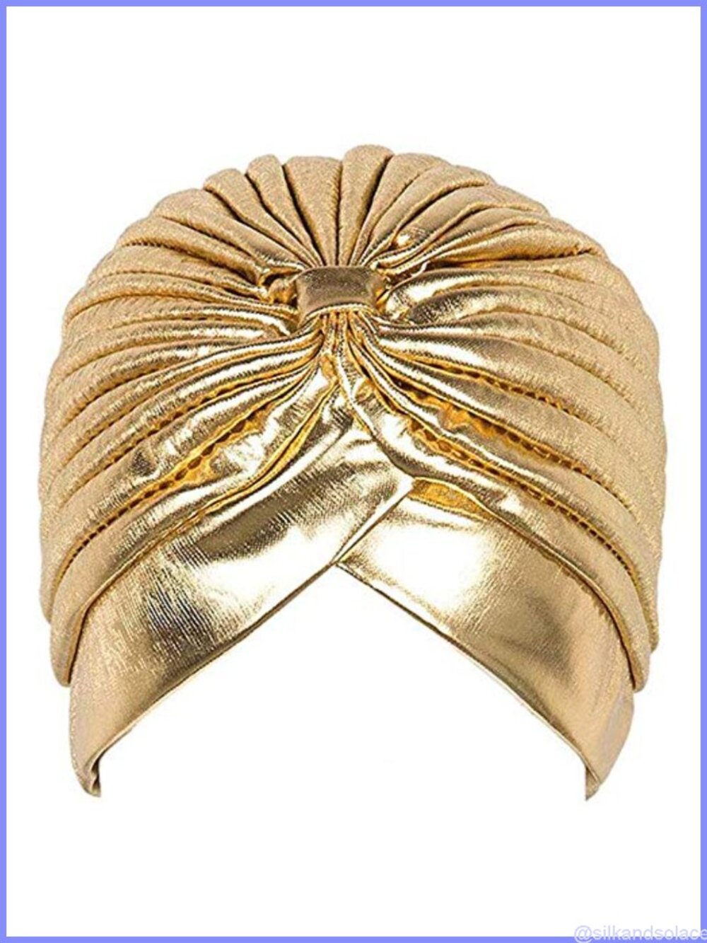 Unisex Turban Hat Vintage Polyester Pleated Head Wrap Cross Twist Chemo Headwear
